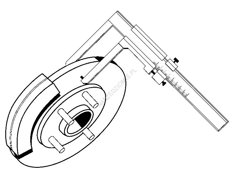 Rysunek techniczny: Suwmiarka do tarcz hamulcowych: Zakres pomiarowy 0-60 mm, Długość szczęk 85 mm - LIMIT